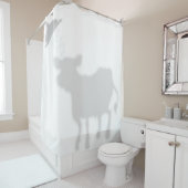 Cute Koe Shadow Silhouette Shadow Buddies Shower Douchegordijn (In situ)