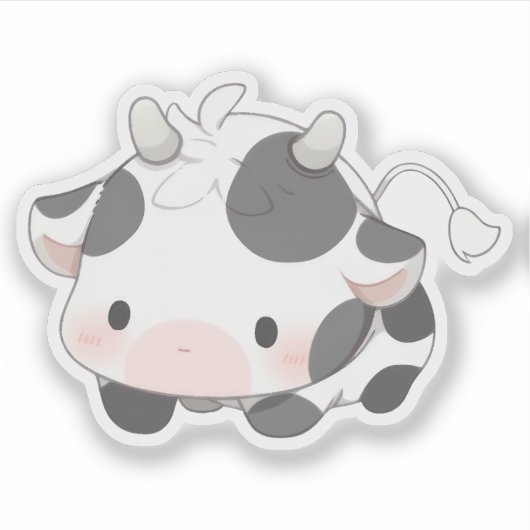 Cute Koe Sticker (Voorkant)