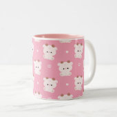 Cute Koe Tweekleurige Koffiemok (Voorkant rechts)