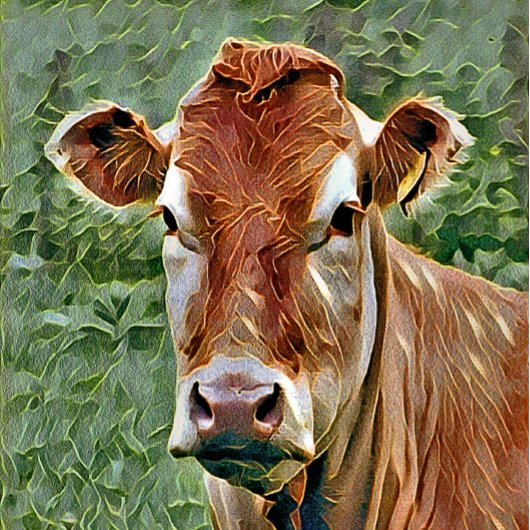 CUTE KOE VIERKANTE BUTTON 5,1 CM