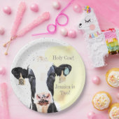 Cute Koe Wilde Dierengeel 2e verjaardag Papieren Bordje (Feest)