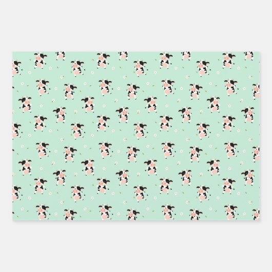 Cute Koe Wrapping Paper Set van 3 (Voorkant 2)