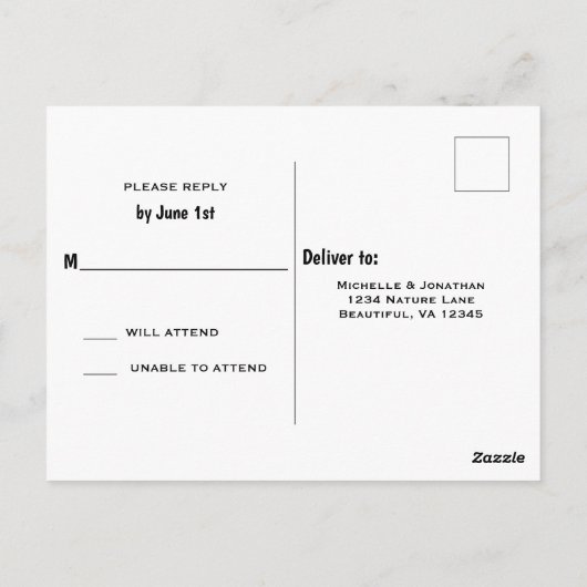 Cute Koeien en Tractor Country Boerderij Wedding R Briefkaart (Achterkant)