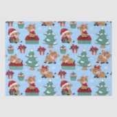 Cute Koeien Kerstmis Feestdagen Winter Modern Patt Tissuepapier (Voorkant)