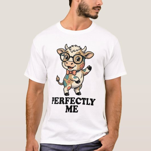 Cute Koeien Shirt Met Bril Perfecte Sfeer (Voorkant)