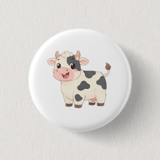 Cute Koeien Sleutelhanger Ronde Button 3,2 Cm (Voorkant)