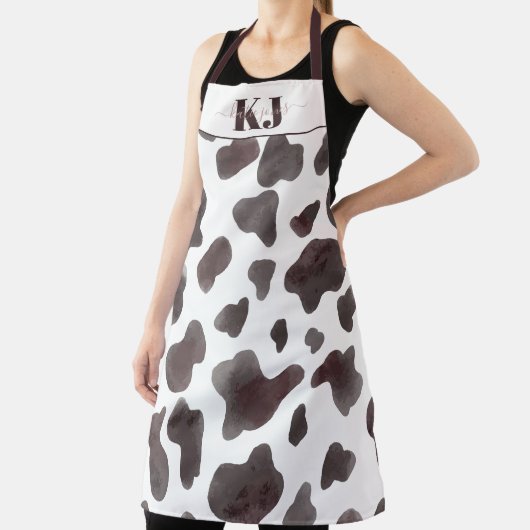 Cute Koeienhuid Pattern | Monogram Apron Schort (Insitu)