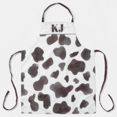 Cute Koeienhuid Pattern | Monogram Apron Schort (Voorkant)