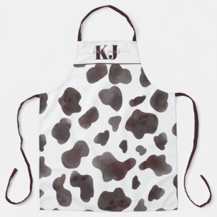 Cute Koeienhuid Pattern   Monogram Apron Schort