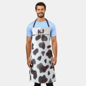 Cute Koeienhuid Pattern | Monogram Apron Schort (Gedragen)