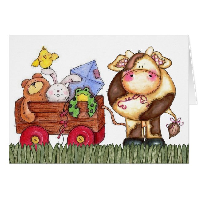 Cute-koeienkaart (Voorkant Horizontaal)