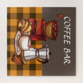 Cute koffiebar decor puzzel legpuzzel (Horizontaal)