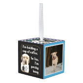 Cute koffiedrink Labrador, aangepast Decoratie (Achter hoekig)