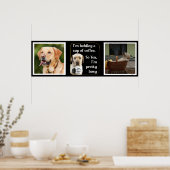 Cute koffiedrink Labrador, aangepast Poster (Keuken)