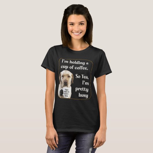 Cute koffiedrink Labrador T-shirt (Voorkant volledig)