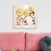 Cute koffiewinkel décor canvas afdruk (Insitu (Woonkamer))