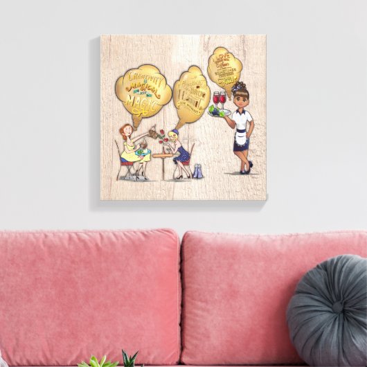 Cute koffiewinkel décor canvas afdruk (Insitu (Woonkamer))