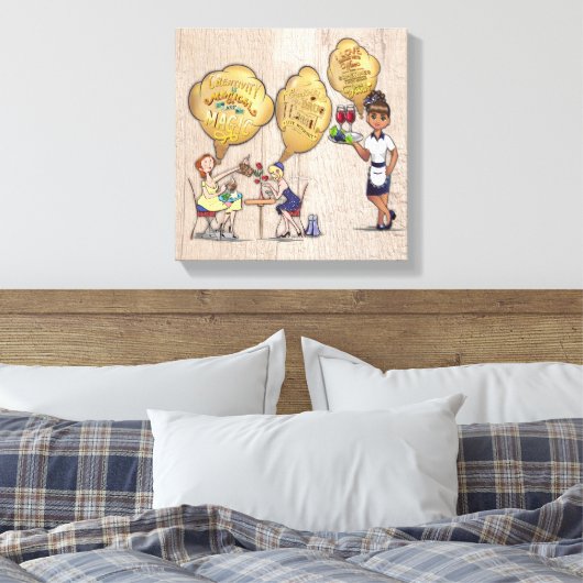 Cute koffiewinkel décor canvas afdruk (Insitu (Slaapkamer))