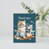 Cute koffiezaak bedankt of leveranciers  briefkaart (Staand voorkant)