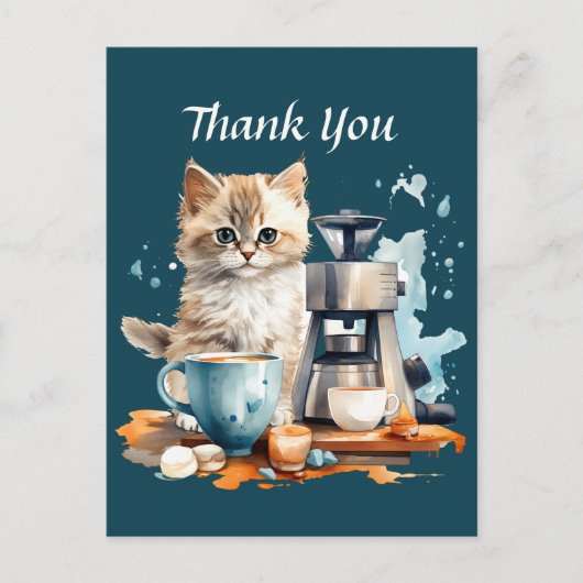 Cute koffiezaak bedankt of leveranciers  briefkaart (Voorkant)