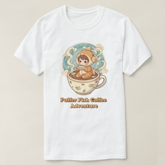 Cute Kogelvis Koffie & Leeskunst T-shirt (Design voorkant)