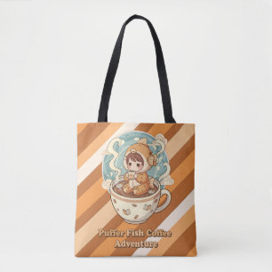 Cute Kogelvis Koffie & Leeskunst Tote Bag
