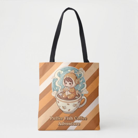 Cute Kogelvis Koffie & Leeskunst Tote Bag (Voorkant)