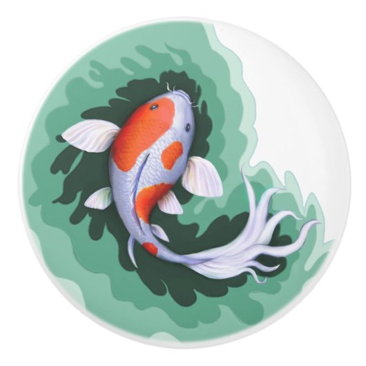 Cute Koi Fish Art Keramische Knop (Voorkant)