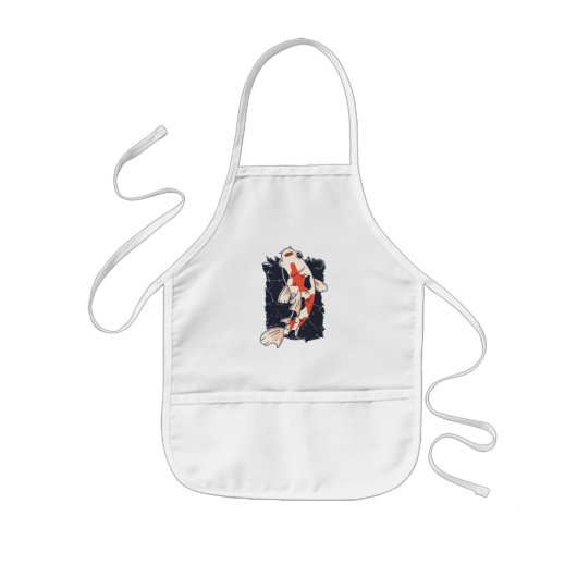 Cute Koi Fish met rode witte zwarte kleuren Kinder Schort (Voorkant)