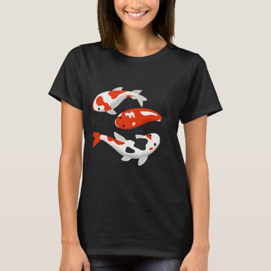 Cute Koi Vis Kunstwerk T-shirt (Voorkant)