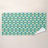 Cute Kokeshi Doll Hexagon Pattern Badhanddoek (Badhanddoek)