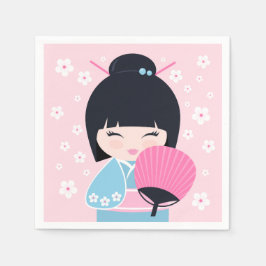 Cute Kokeshi Doll Servet