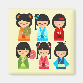 Cute Kokeshi Japanse poppen Magneet (Voorkant)
