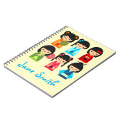 Cute Kokeshi Japanse poppen Notitieboek (Linkerzijde)