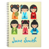 Cute Kokeshi Japanse poppen Notitieboek (Voorkant)