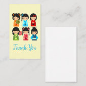 Cute Kokeshi Japanse poppen Notitiekaartje (Voorkant / Achterkant)