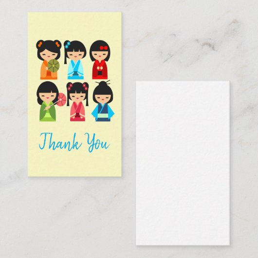 Cute Kokeshi Japanse poppen Notitiekaartje (Voorkant / Achterkant)