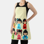 Cute Kokeshi Japanse poppen Schort (Insitu)