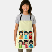 Cute Kokeshi Japanse poppen Schort (Insitu)