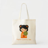 Cute Kokeshi Japanse poppen Tote Bag (Voorkant)