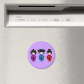 Cute kokeshi poppencartoon magneet (Insitu (Vaatwasser))