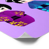Cute kokeshi poppencartoon poster (Hoek)