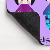 Cute kokeshi poppennaam cartoon muismat (Hoek)