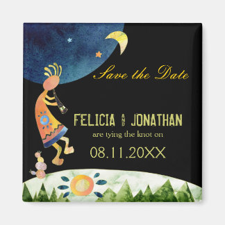 Cute Kokopelli Tribal Wedding Save the Date Magneet