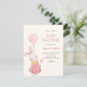 Cute konijn baby shower kaart (Staand voorkant)