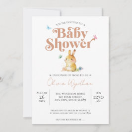 Cute Konijn Baby Shower Neutraal Kaart