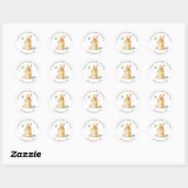 Cute Konijn Baby Shower Ronde Sticker (Vel)