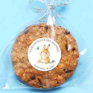 Cute Konijn Baby Shower Ronde Sticker