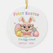 Cute Konijn Baby's Eerste Pasen  Keramisch Ornament (Voorkant)