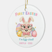 Cute Konijn Baby's Eerste Pasen  Keramisch Ornament (Links)